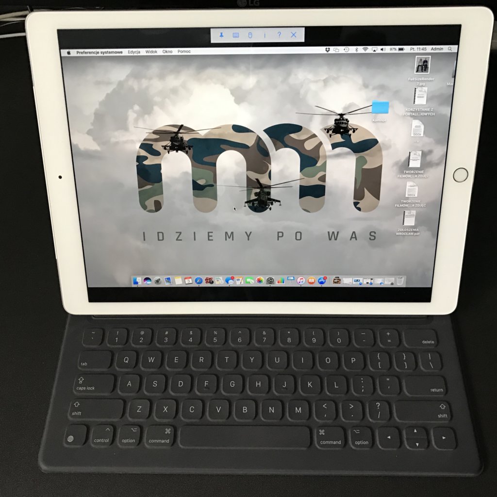 Udostępnienie ekranu Mac OS na iPadzie Pro 