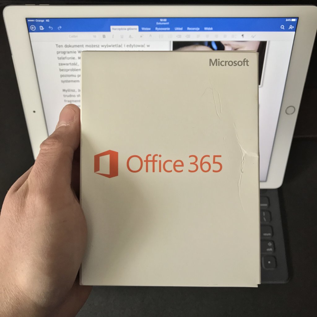 Opakowanie z licencją Microsoft Office 365