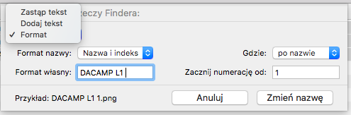 Jak szybko zmienić nazwy wielu plików w macOS 3