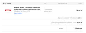 Netflix cena w zł maj-grudzień 2017