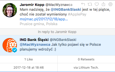 ING Bank Śląski rownież planuje Apple Pay