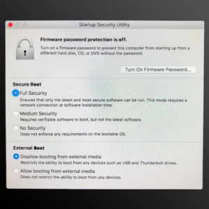 iMac Pro Startup Security Utility