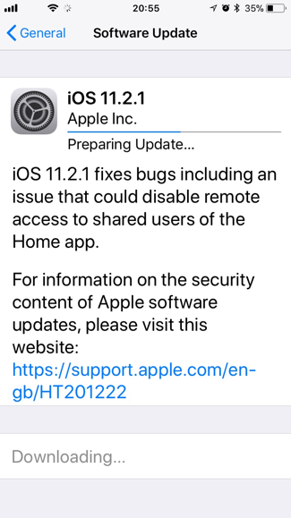 iOS 11.2.1 aktualizacja