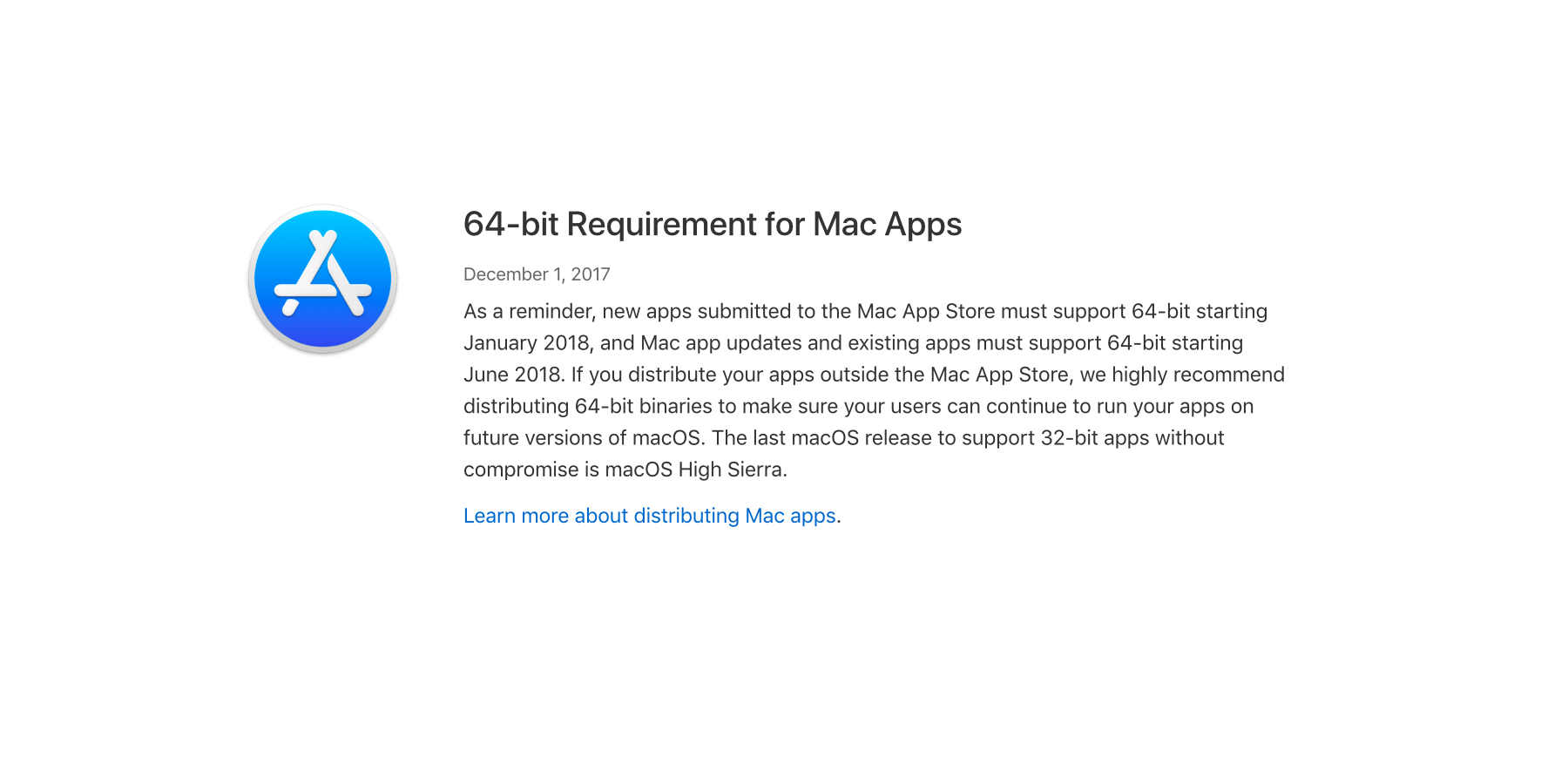 macOS- Pożegnanie z 32 bitami, kolejne ostrzeżenie od Apple