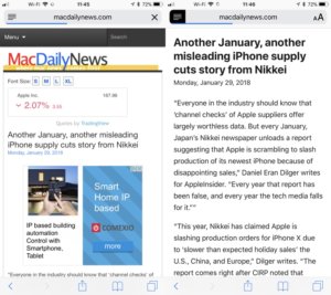 Tryb Reader na iOS - oszczędności