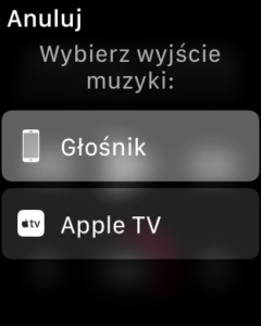 Wybór wyjścia dźwięku z iPhone - Apple TV lub głośnik
