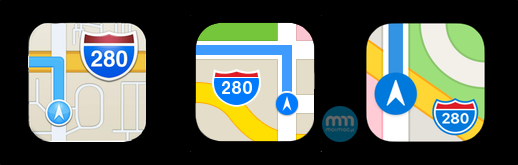 ikony map w iOS 6, 7, 11