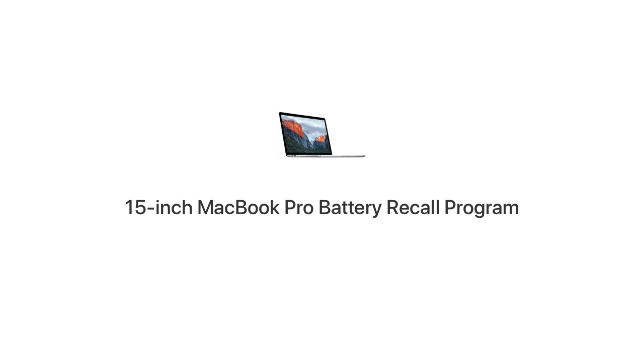 15-inch MacBook Pro Battery Recall Program