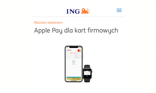 Apple Pay w ING Bank Śląski dla kart firmowych