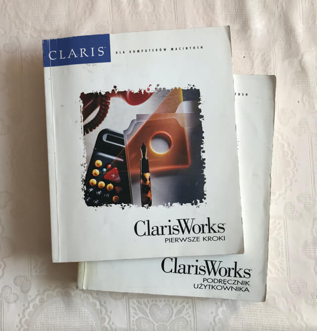 ClarisWorks pierwsze kroki okładka podręcznika