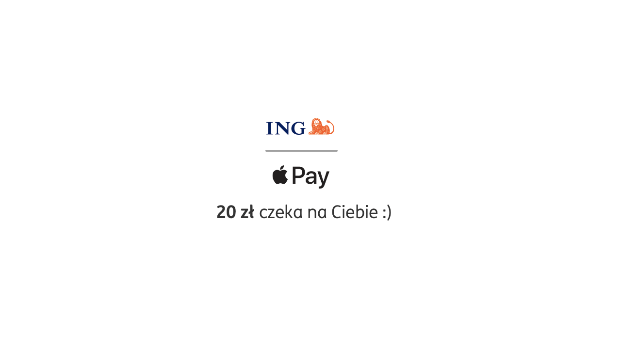ING 20 PLN za Apple Pay