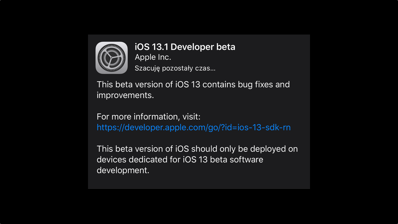 iOS 13.1 beta 1