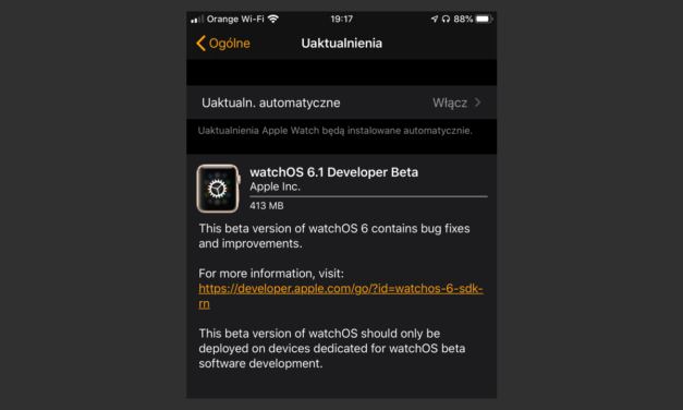 watchOS 6.1 pierwsza deweloperska beta