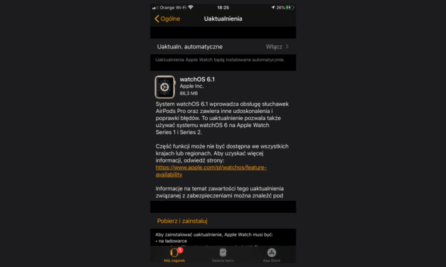 watchOS 6.1 w końcu również dla Apple Watch s1 i s2