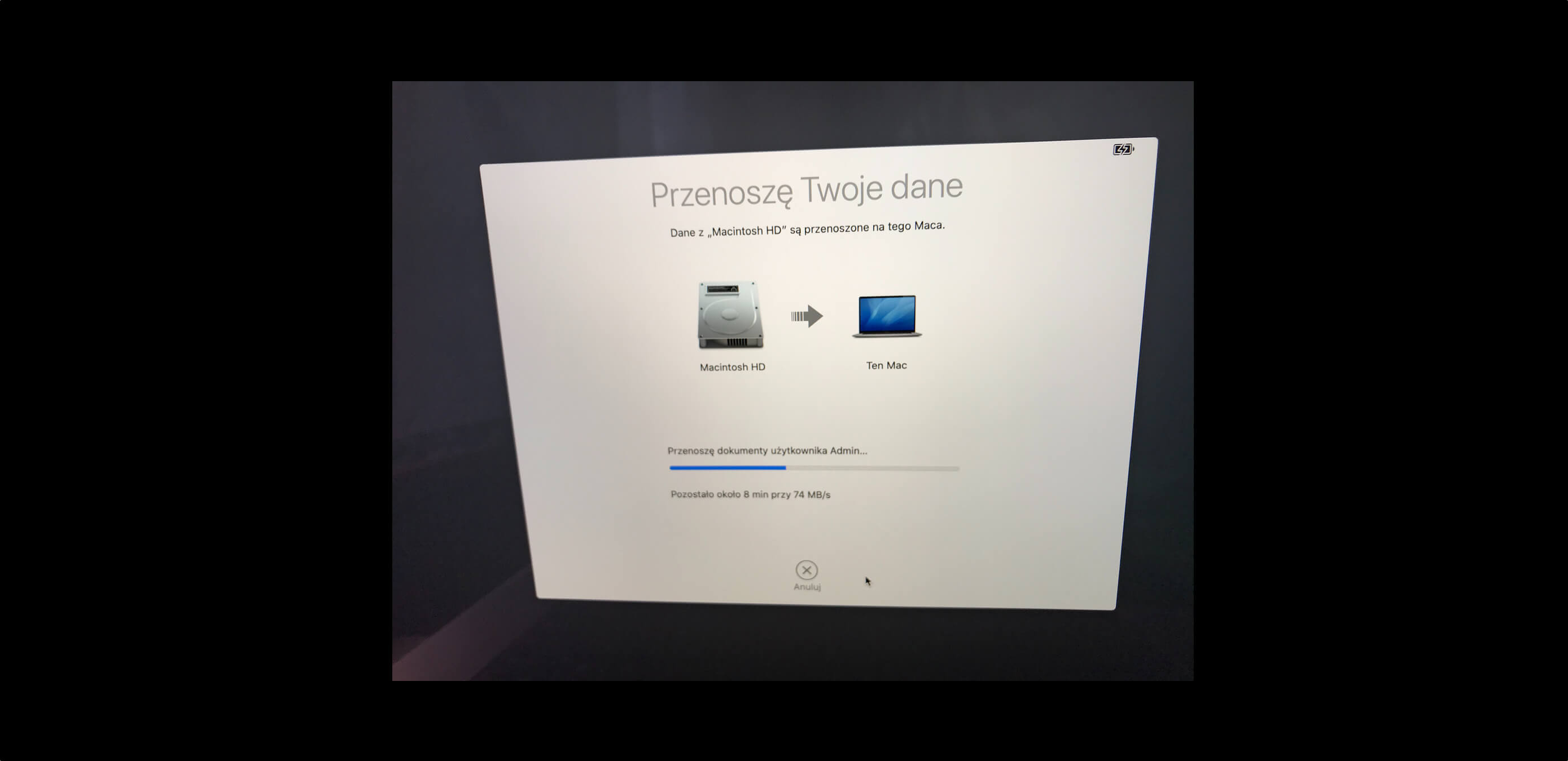 MacBook Pro 16 przesiadka