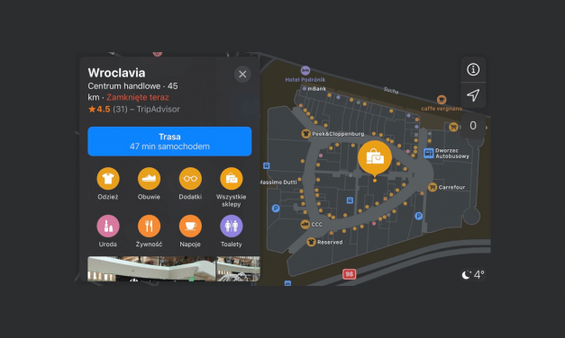 Wroclavia, pierwsza galeria z planem w Apple Maps