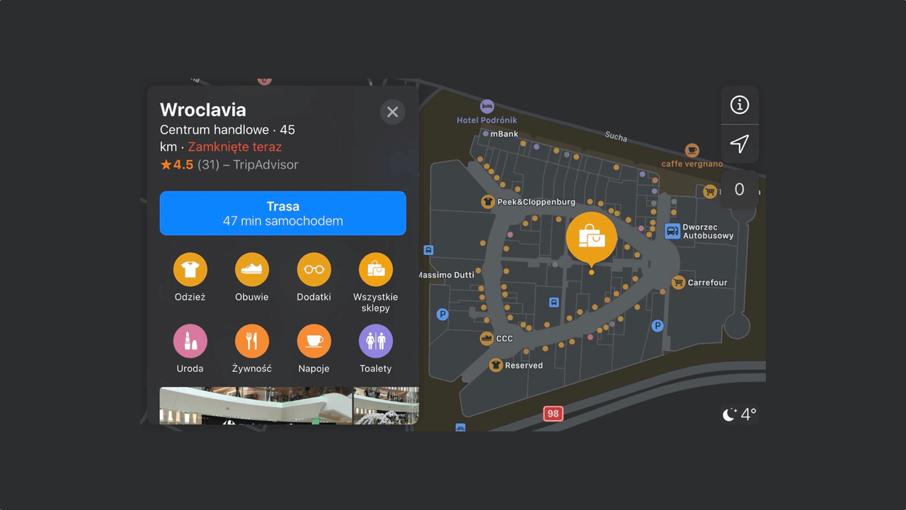 Wroclavia na Apple Maps