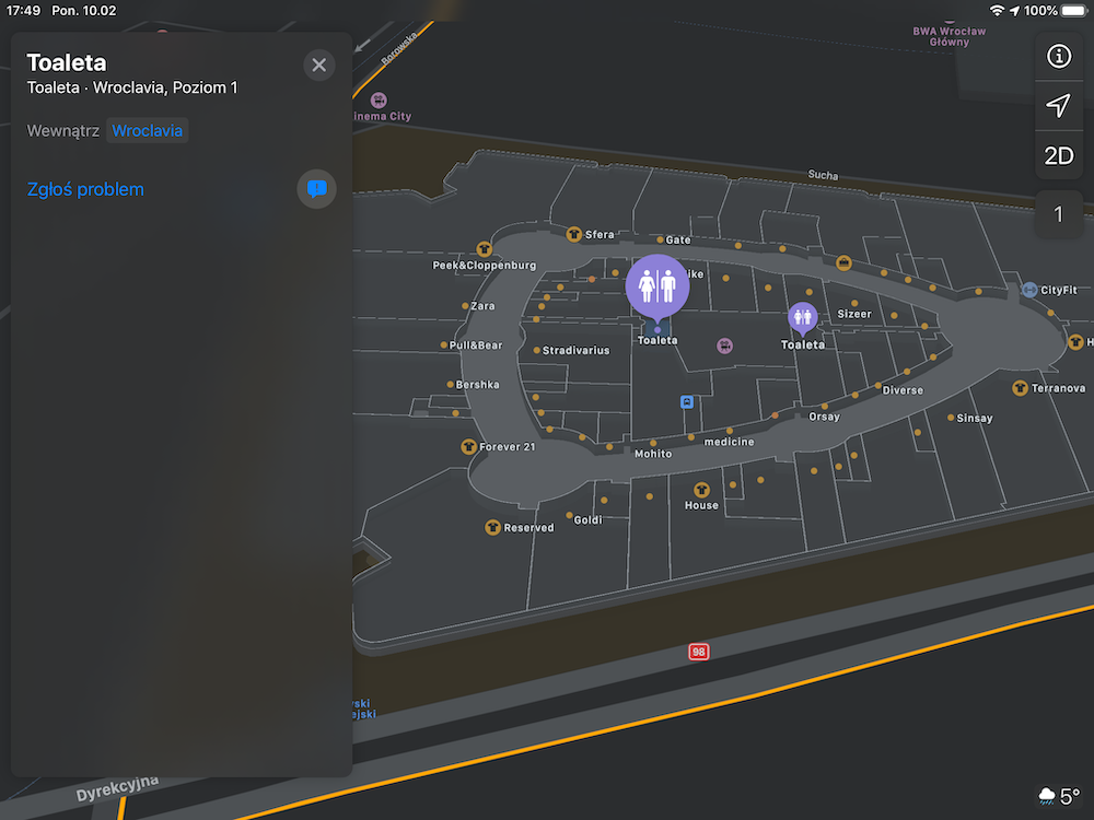 Wroclavia plan w Apple Maps 00003