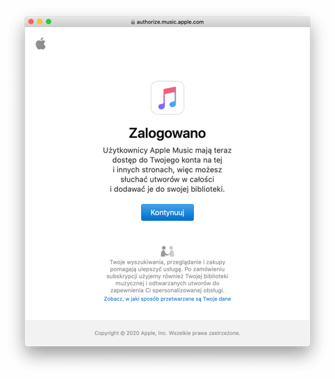 Apple Music web błąd w tłumaczeniu