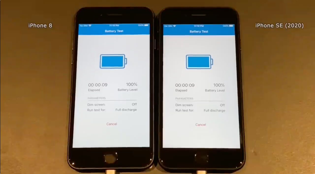 iPhone SE kontra iPhone 8 test baterii