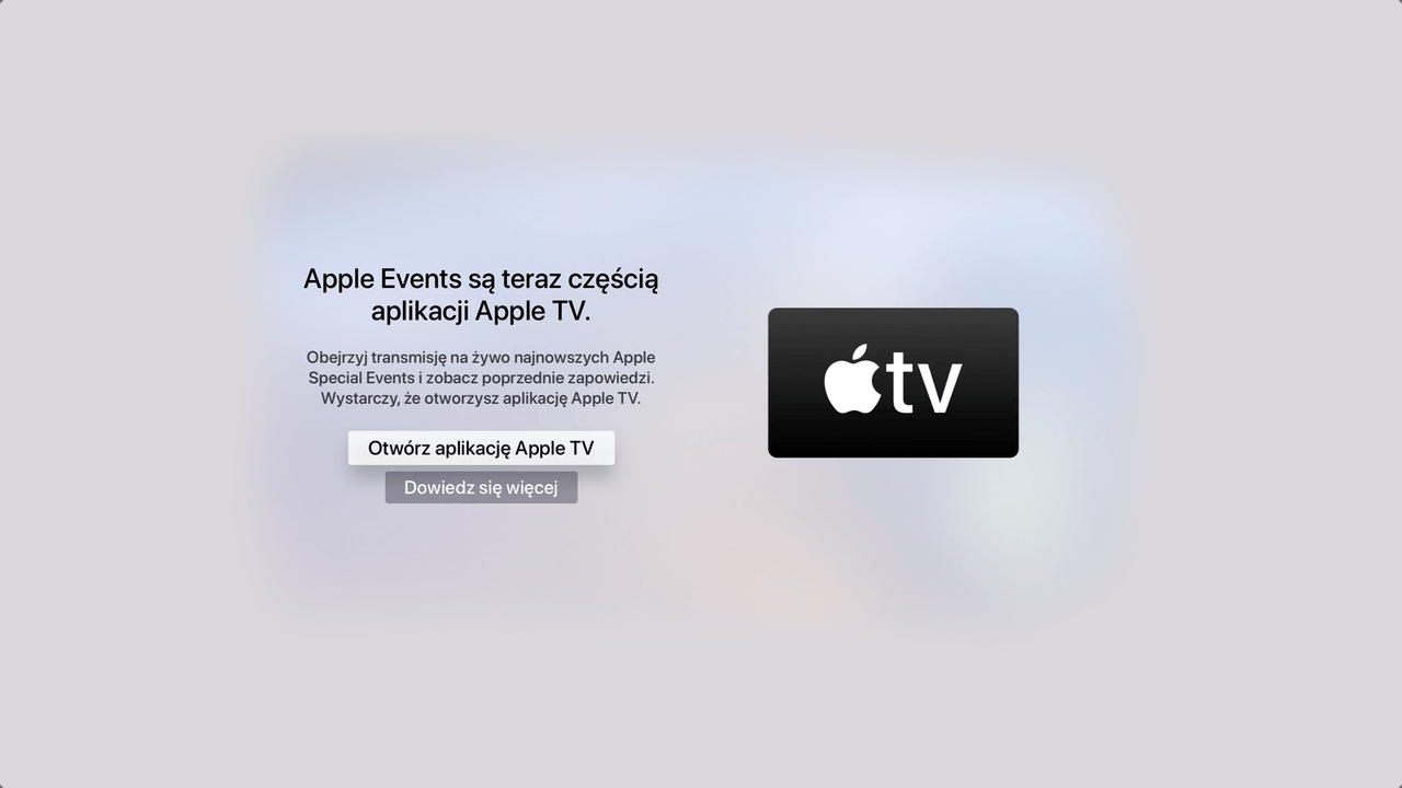 Events w Apple TV App