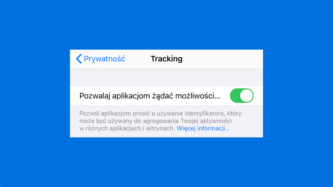 Tracking ustawienia w iOS 14