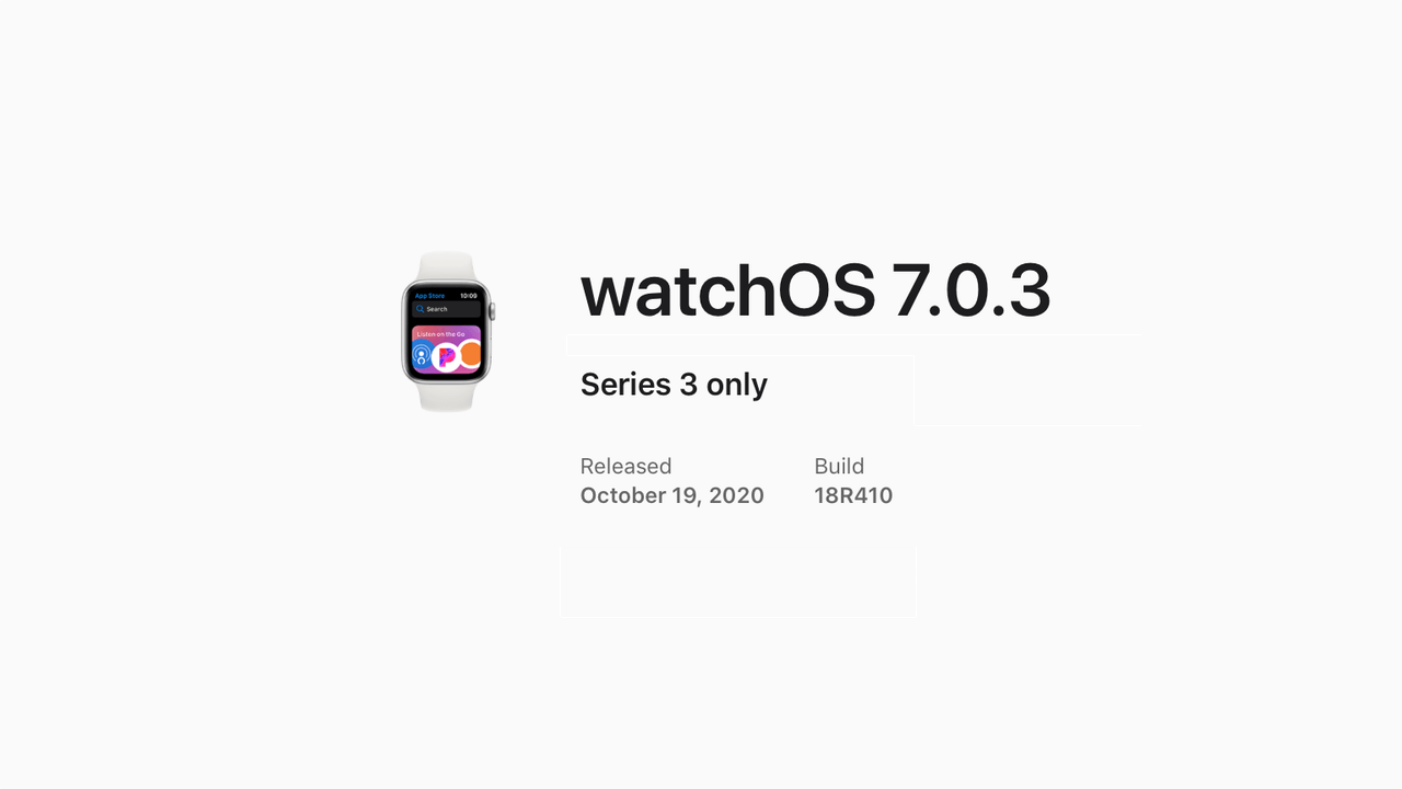 watchOS 7.0.3 Apple Watch s3