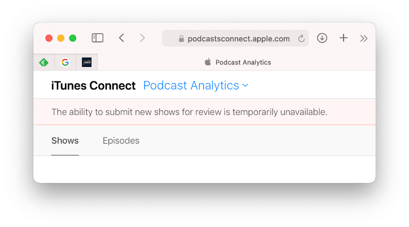 PodcastsConnect zmiany