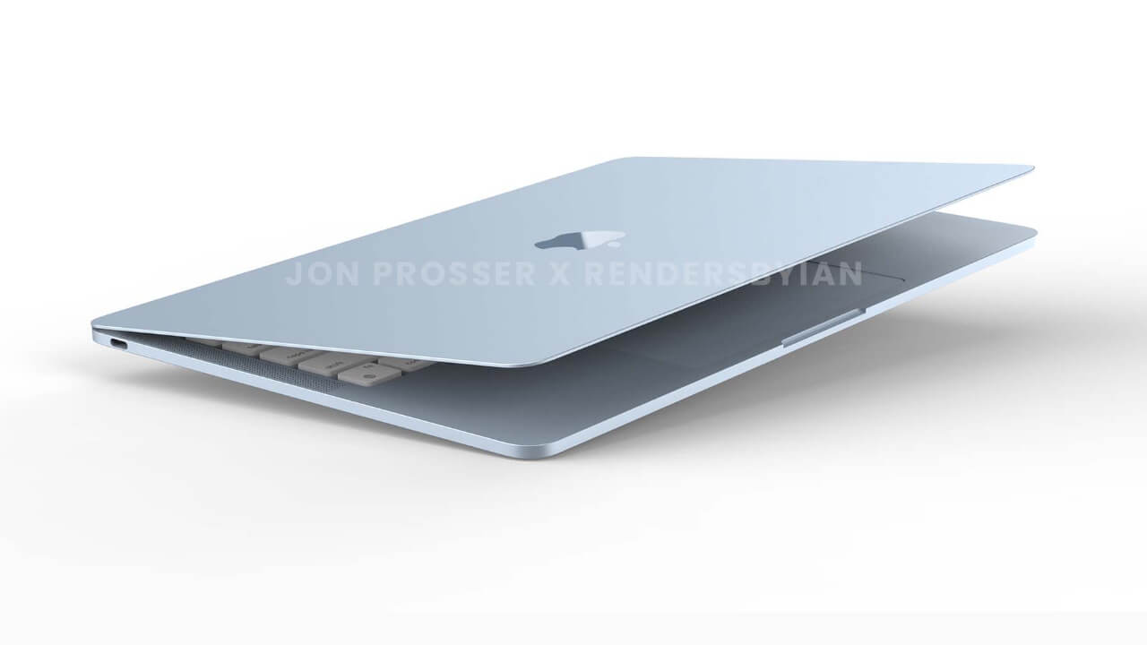 Kolorowy MacBook Air z boku