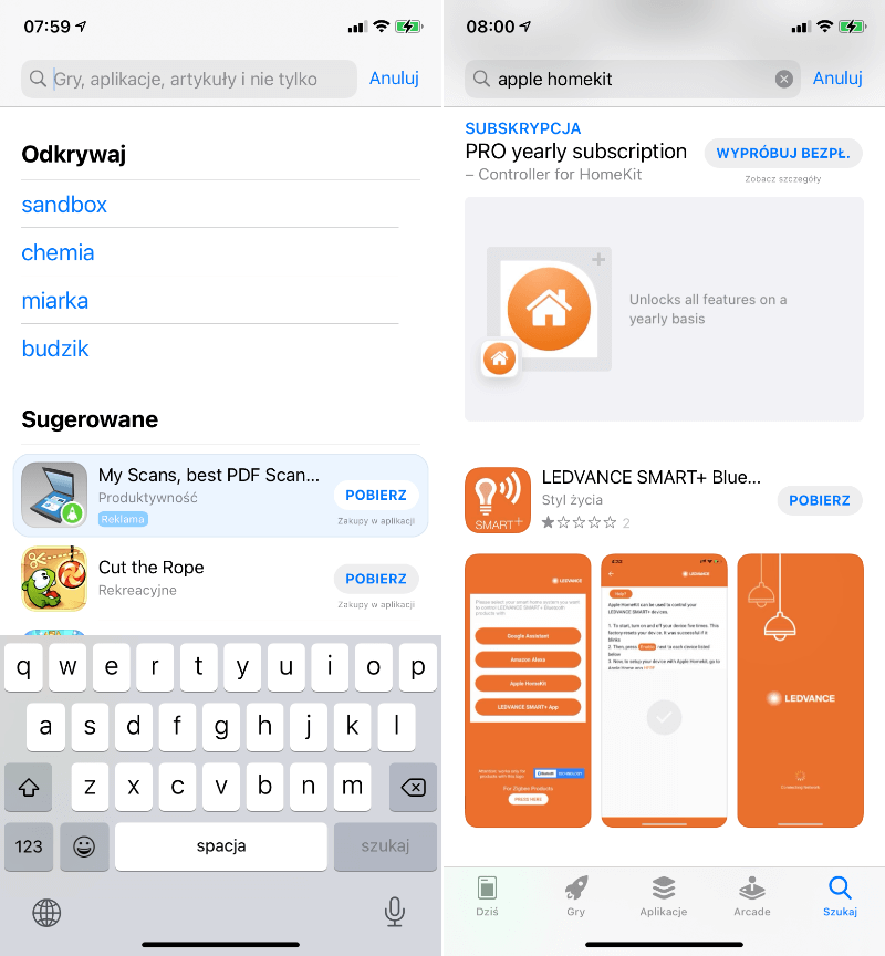 Reklamy w wyszukiwarce aplikacji w App Store