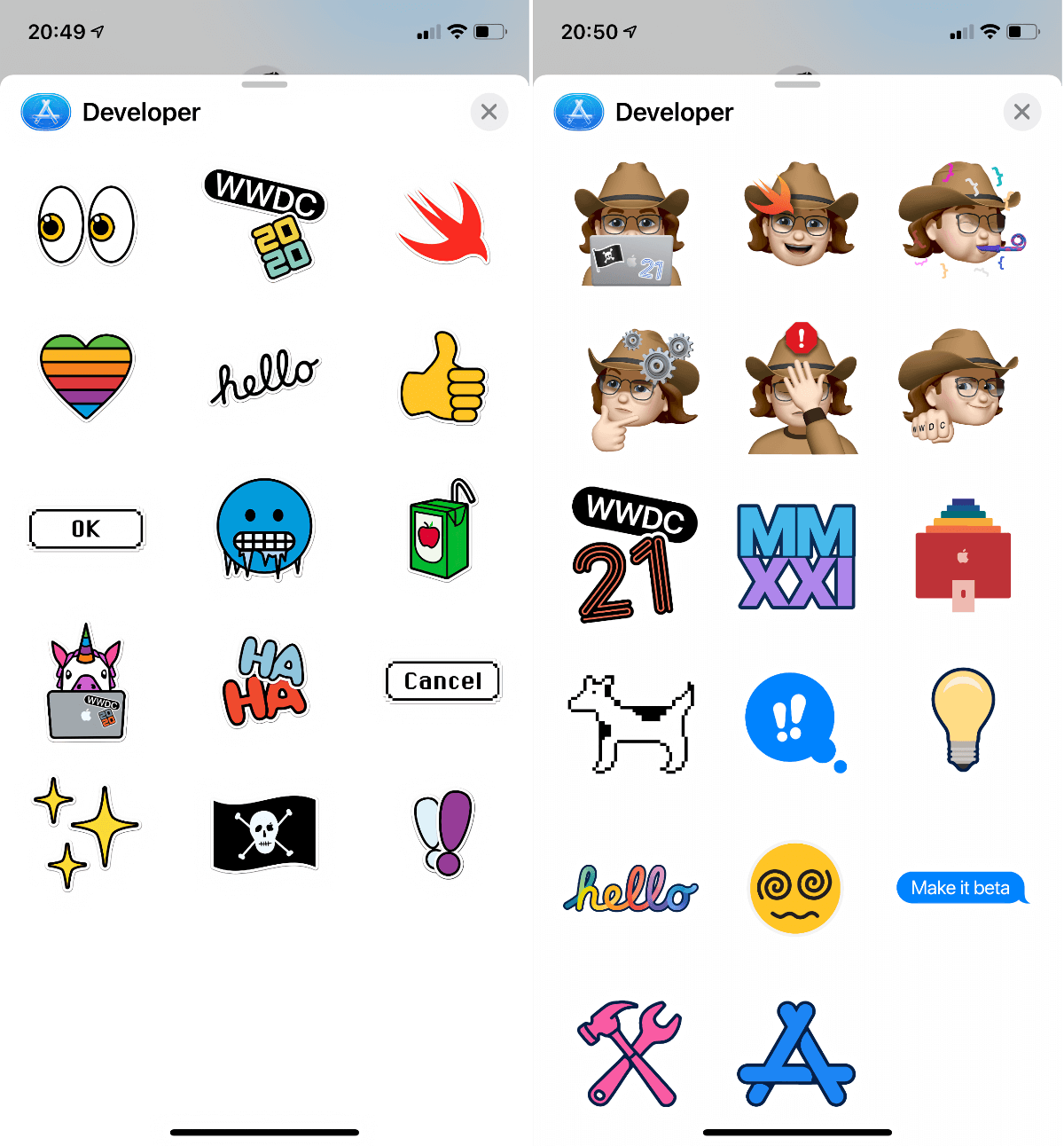 WWDC21 ikony w iMessages