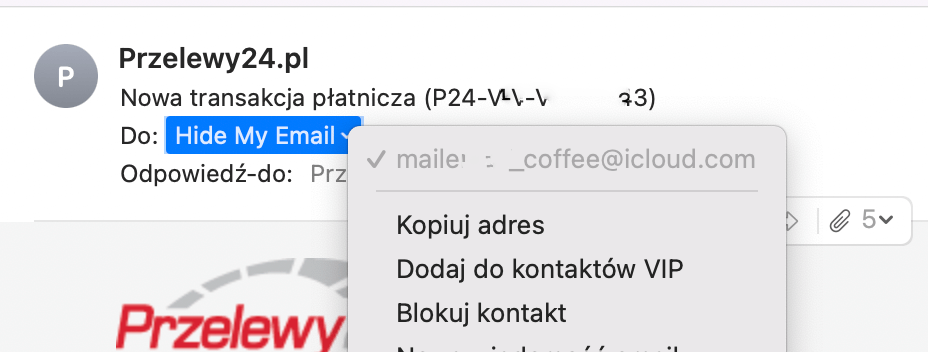 Ukruj mój adres e-mail mail