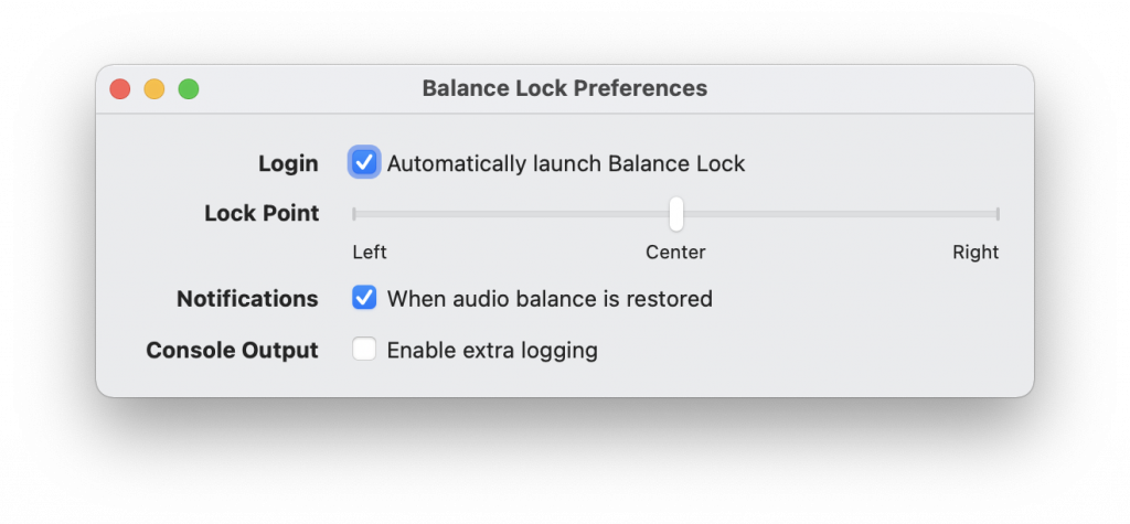 Preferencje Balance Lock